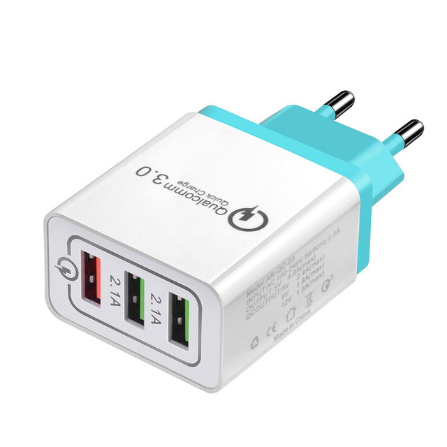 Universal USB Quick charge 3.0 5V 3A  EU US Plug Mobile Phone Fast charger charging