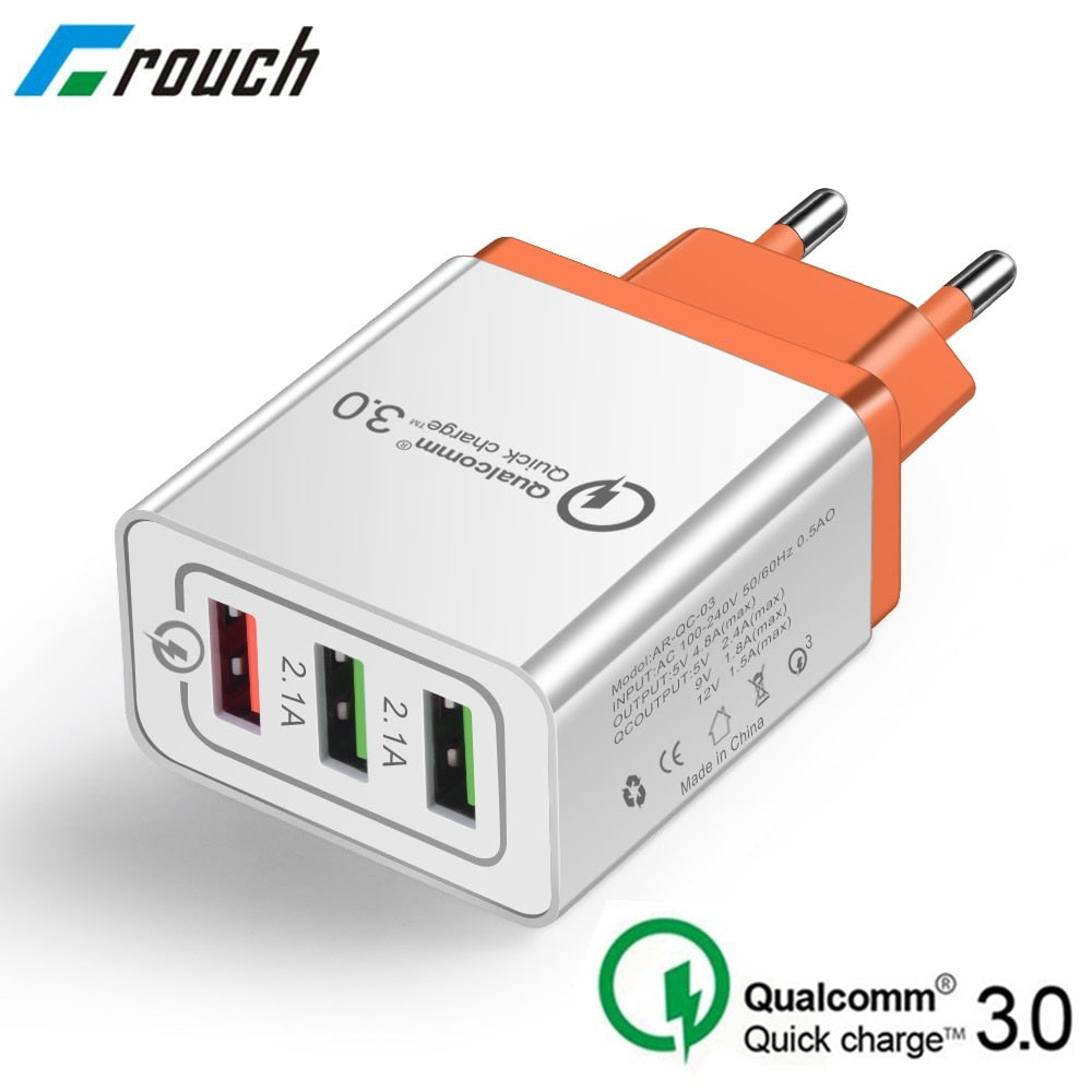 Universal USB Quick charge 3.0 5V 3A  EU US Plug Mobile Phone Fast charger charging