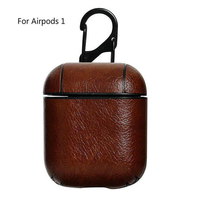 Airpods Cases For Apple  Strap Leather with Buttons