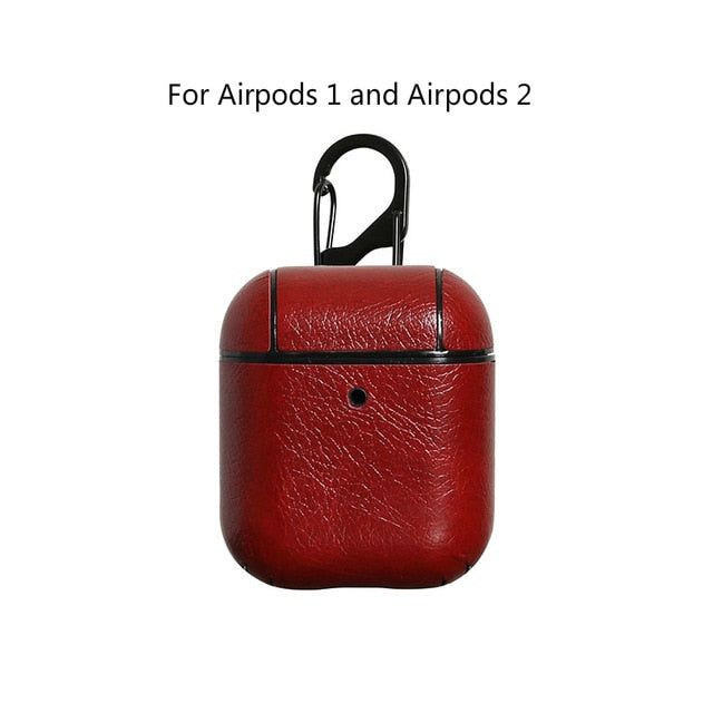 Airpods Cases For Apple  Strap Leather with Buttons